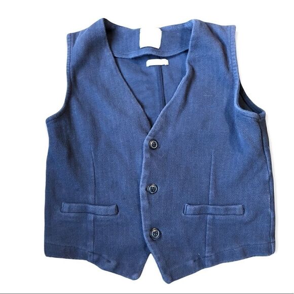 3/$25 ZARA KIDS BLUE HERRINGBONE VEST WAISTCOAT FOR BOYS 9-10Y - Picture 11 of 12